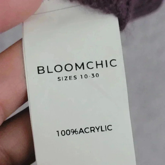 Bloomchic Womens Oversized Lace-Up Sweater Plus 22-24 Purple 100% Acrylic 5CT - Picture 5 of 7